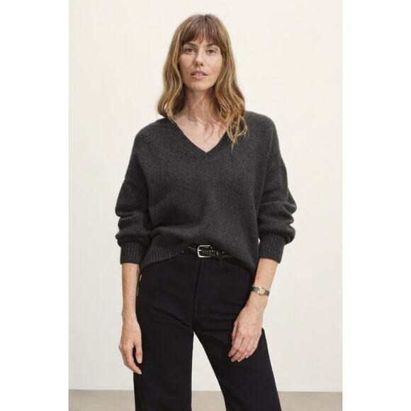 Buck Mason XS Dark gray Highland Alpaca V-Neck Sweater